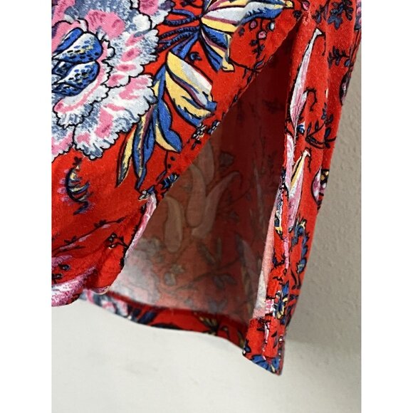 Maeve Floral Top XL Red Boho Indie Folk Peasant Preppy Resort Festival Western - Picture 8 of 9